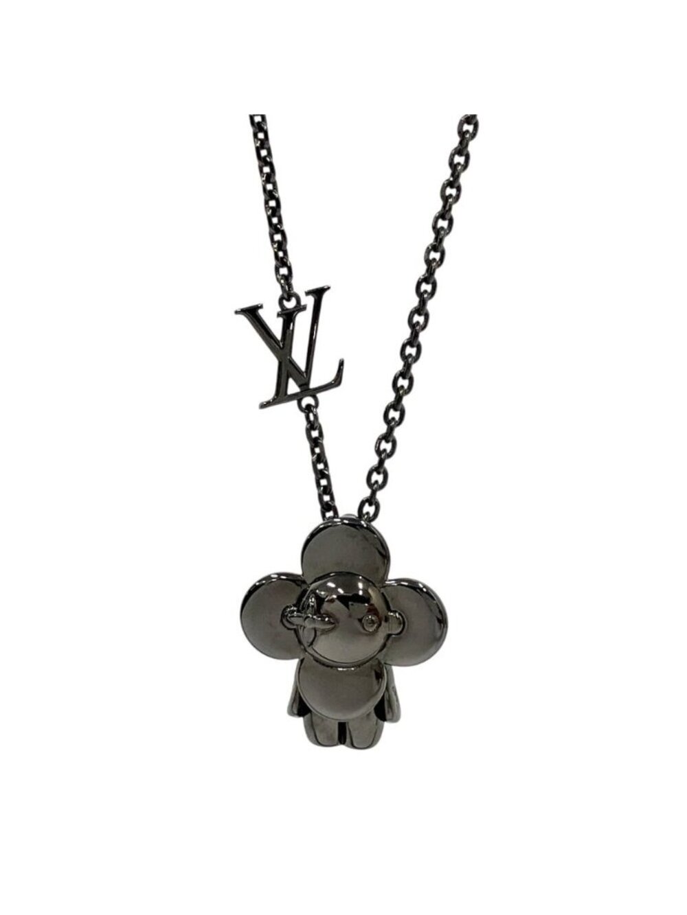 Louis Vuitton Pendant Vivienne Necklace LV Charm Black